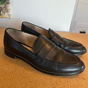 Franco Sarto Black Leather Slip-On Loafers
